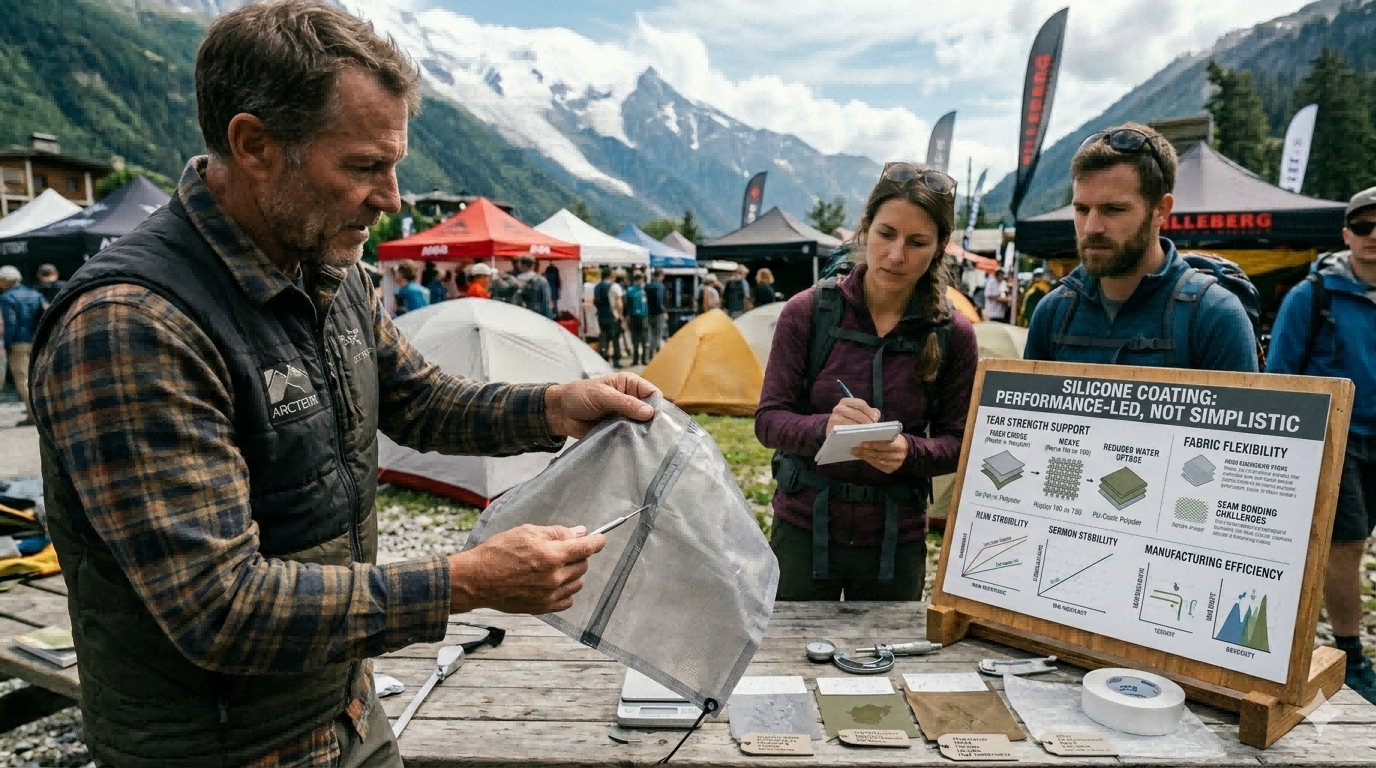 Silicone coated tent fabric comparison showing performance benefits, fabric flexibility, and seam construction trade-offs